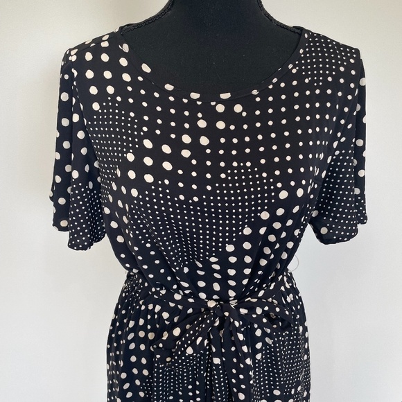 Ces Femme Polka Dot Fit & Flare Blue and White Dress - Picture 4 of 7